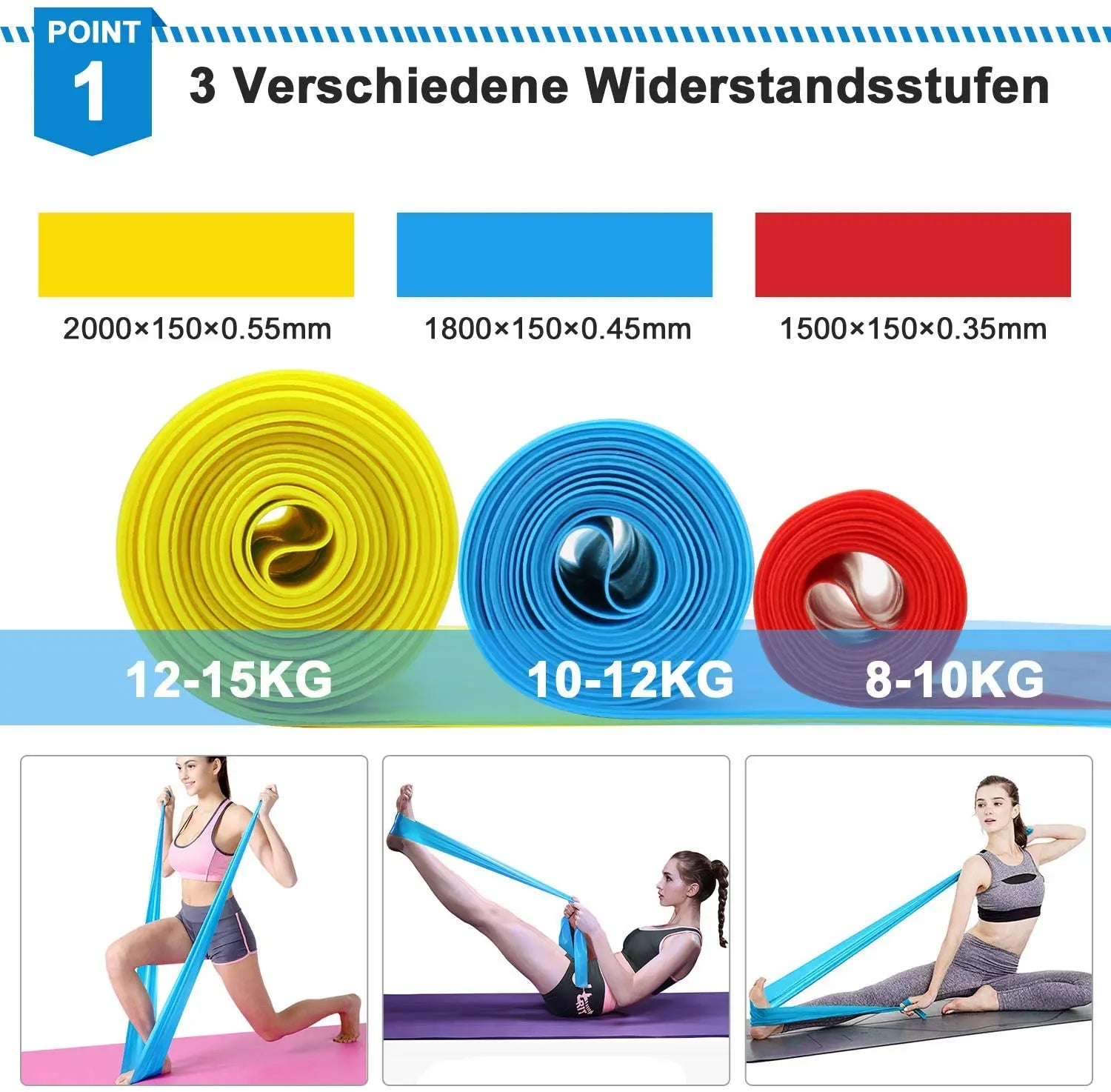 3-Piece Elastic Resistance Bands