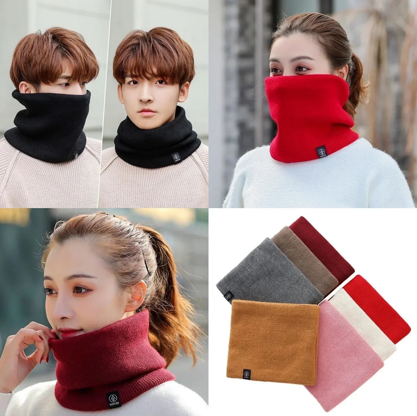 Knitted Neck Warmer Scarf – Winter Sports Face Cover