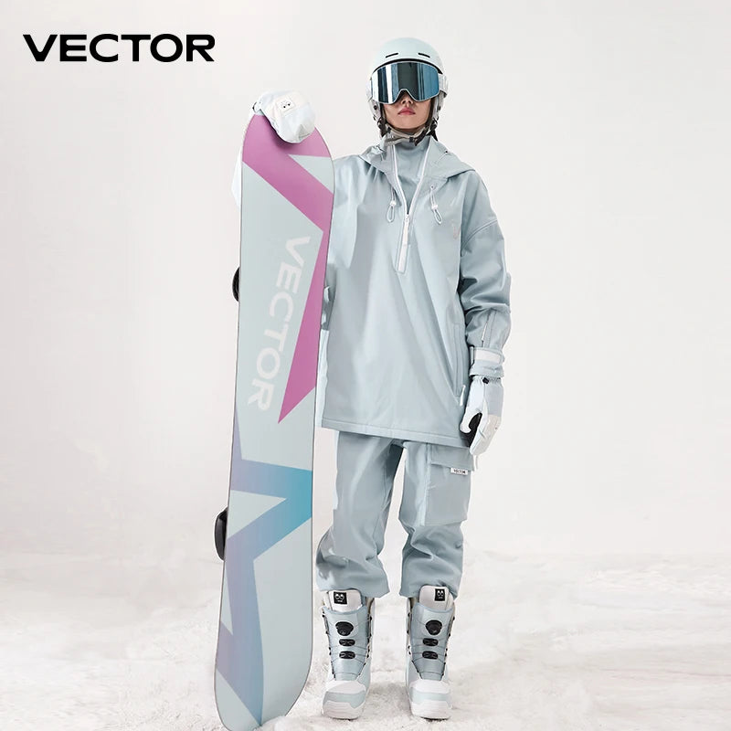 Unisex Solid Color Ski Jacket & Pants