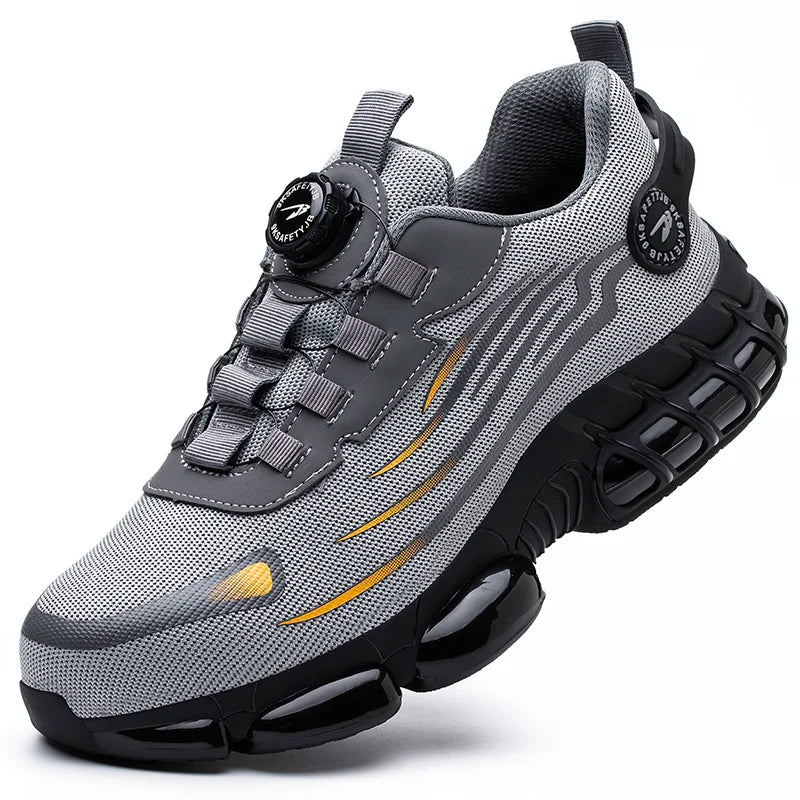 Rotating Button Safety Shoes for Men
