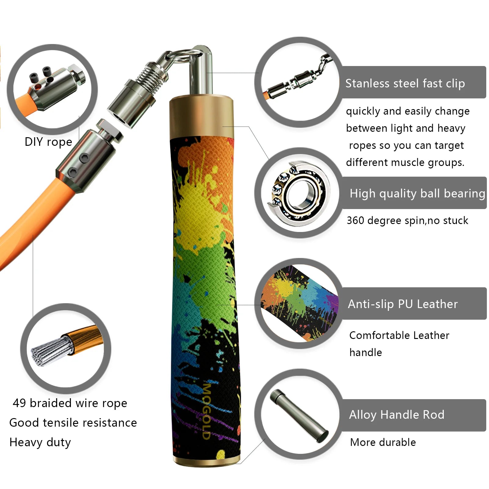 Adjustable Graffiti Jump Rope