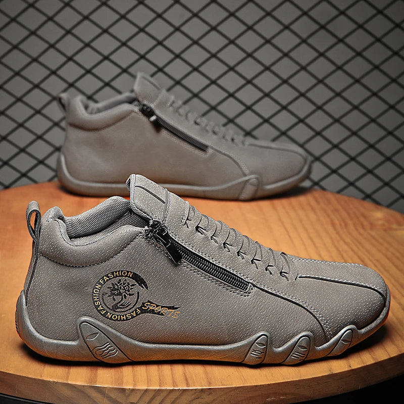 Men’s Casual Side-Zipper Boots – Flat Outdoor Shoes