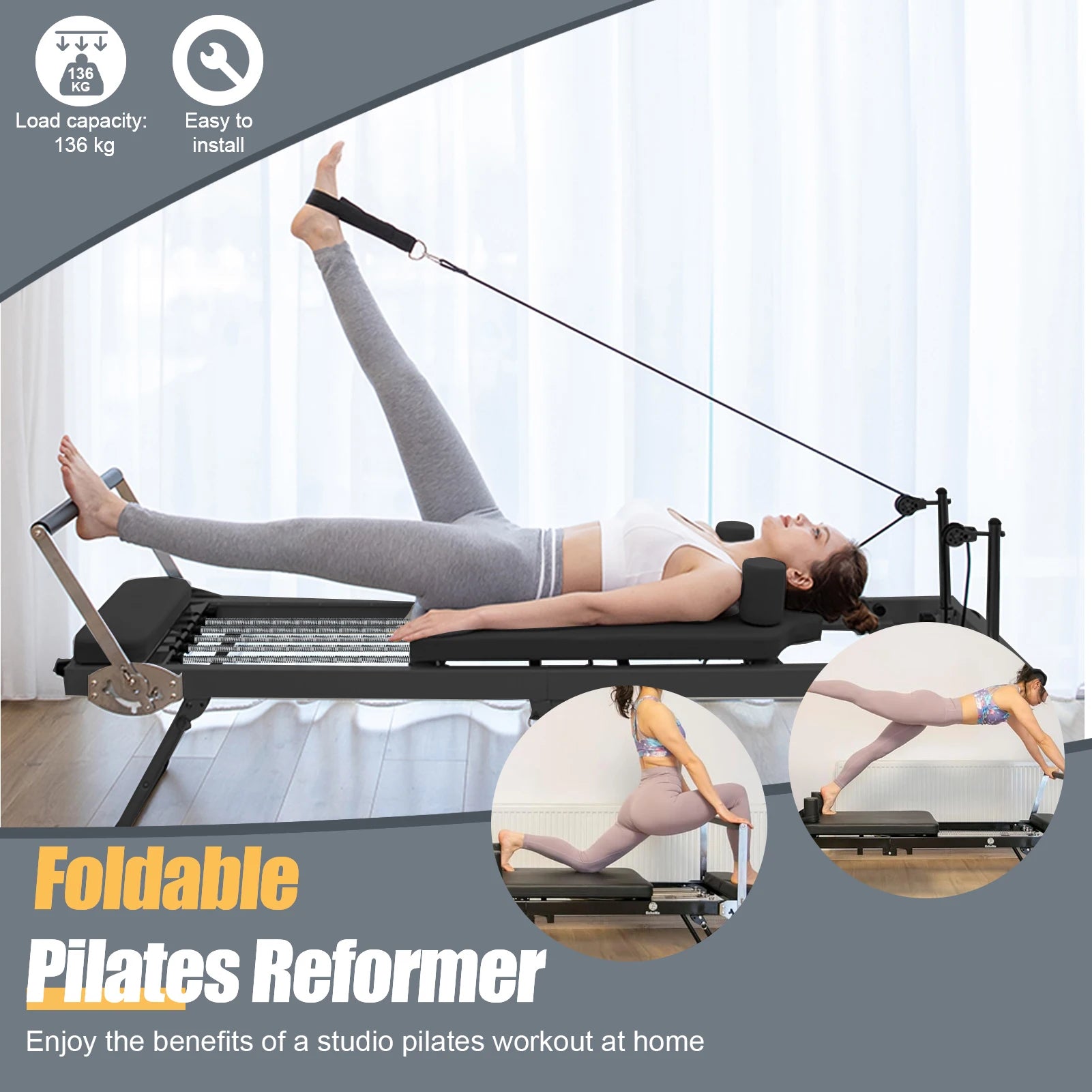 77.5" Pilates Reformer Machine