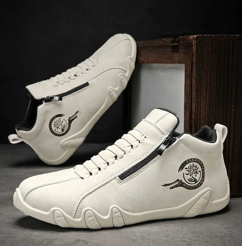 Men’s Casual Side-Zipper Boots – Flat Outdoor Shoes